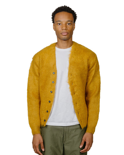 The Real McCoy's MC19103 JM Mohair Cardigan Mustard model front