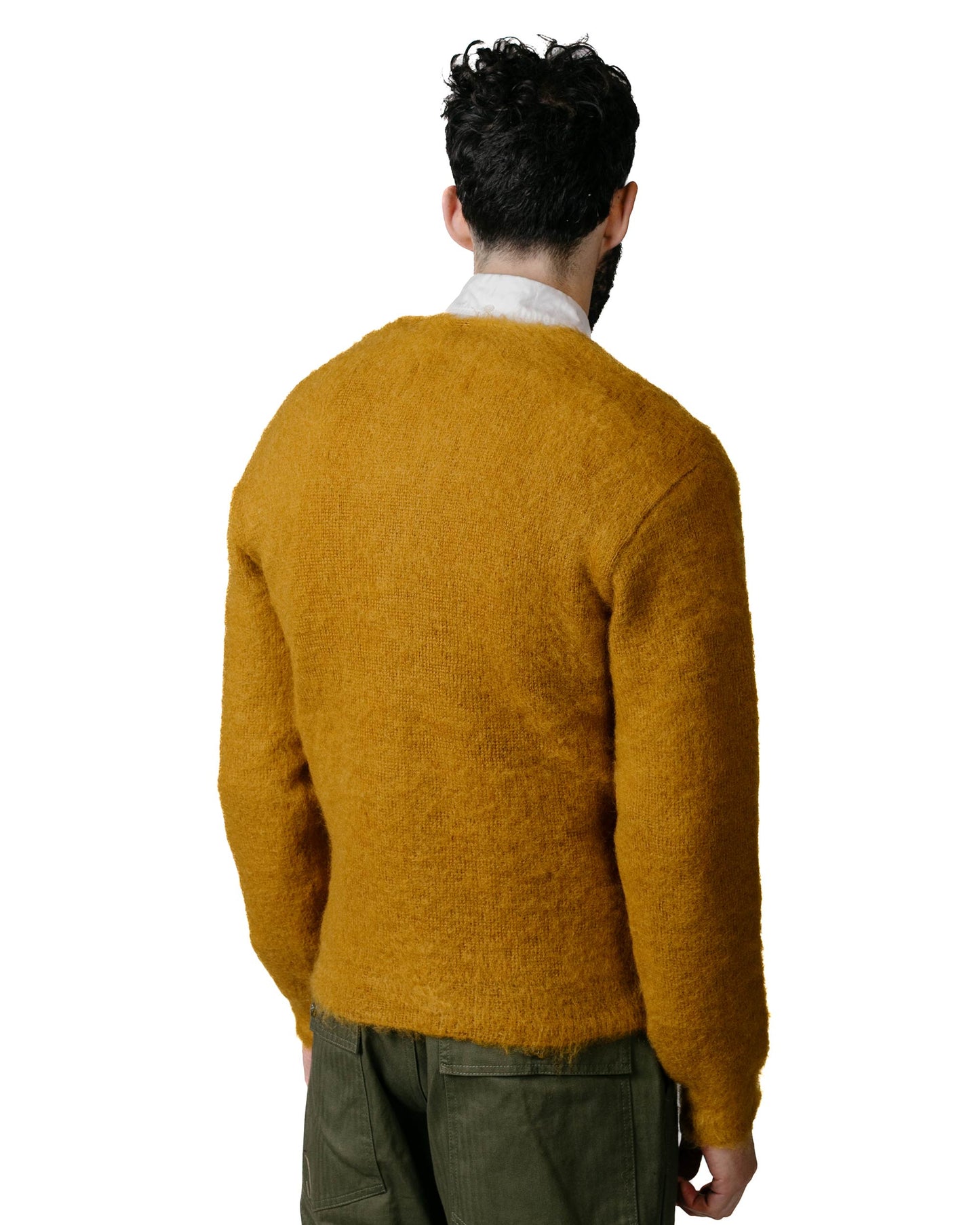 The Real McCoy's MC19103 JM Mohair Cardigan Mustard Model Back