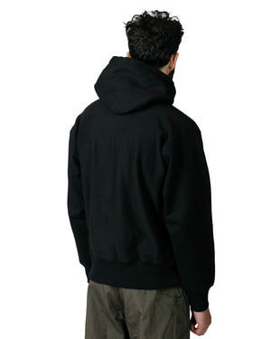 The Real McCoy's MC20113 Heavyweight Hooded Sweatshirt Black Model Back