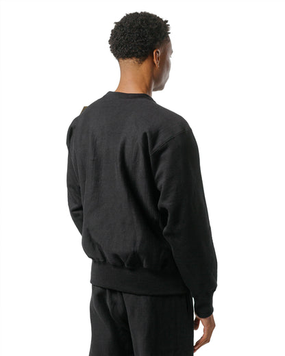 The Real McCoy's MC20114 Heavyweight Crewneck Sweatshirt Black model back