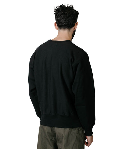 The Real McCoy's MC20114 Heavyweight Crewneck Sweatshirt Black Model Back