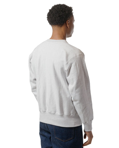 The Real McCoy's MC20114 Heavyweight Crewneck Sweatshirt Silver Grey model back