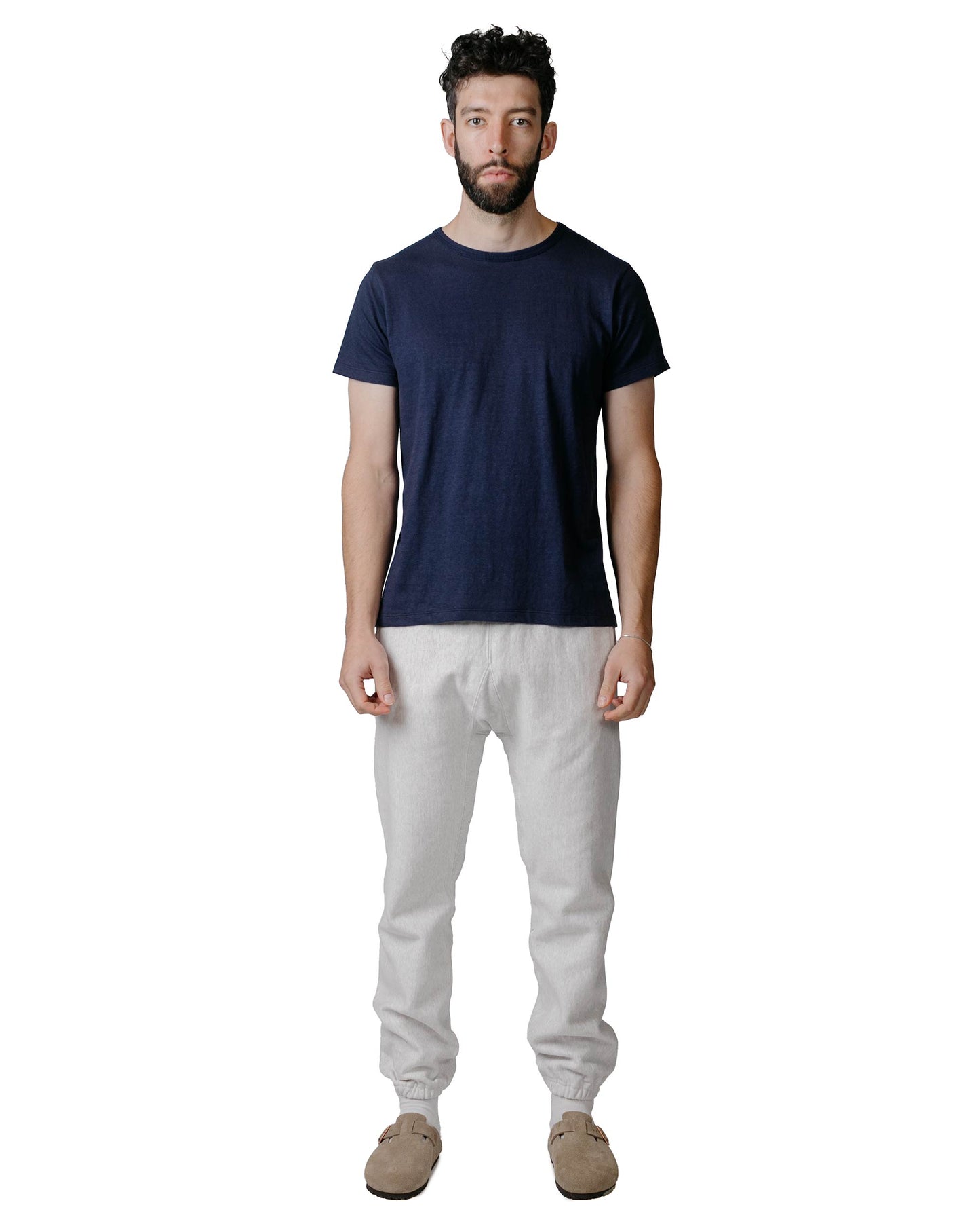 The Real McCoy's MC20115 Heavyweight Sweatpants Silver Grey Model Full