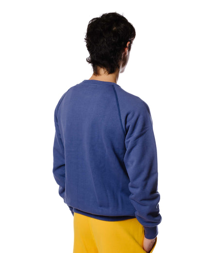 The Real McCoy's MC21018 9oz. Loopwheel Raglan Sleeve Sweatshirt MQ Navy Model BAck