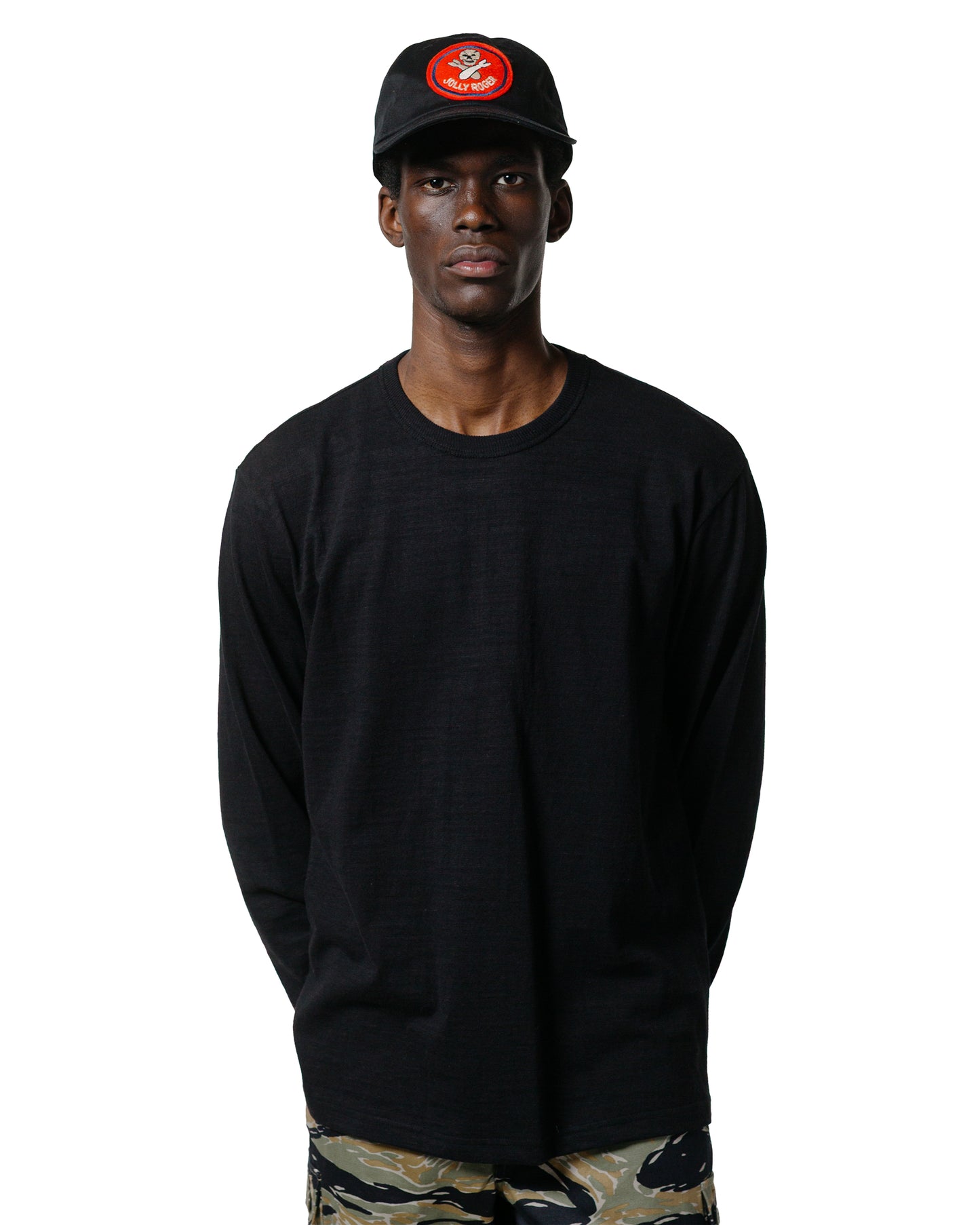 The Real McCoy's MC21109 Athletic L/S T-Shirt / Loop-Wheel Black