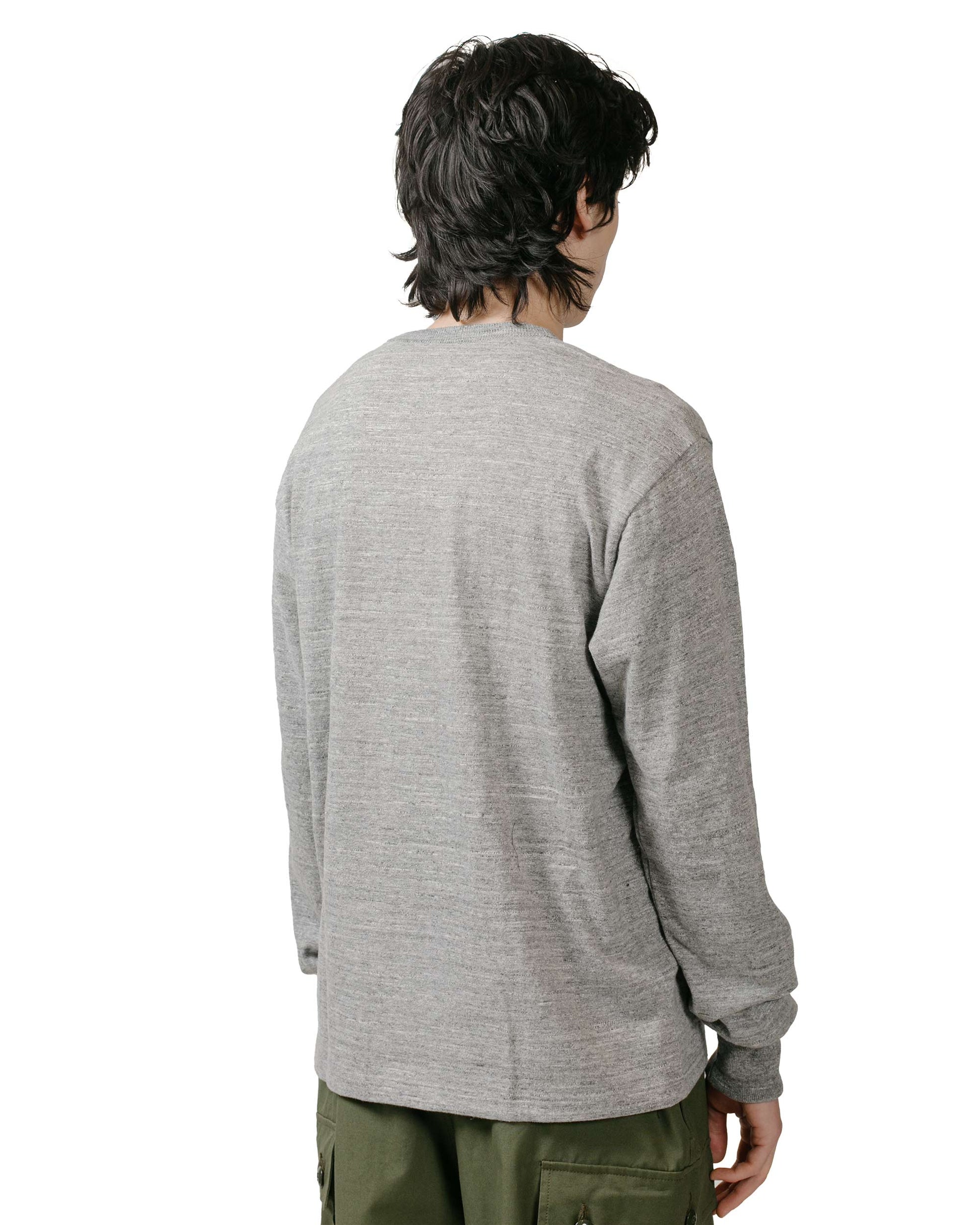 The Real McCoy's MC21109 Athletic L/S T-Shirt / Loop-Wheel Grey model back