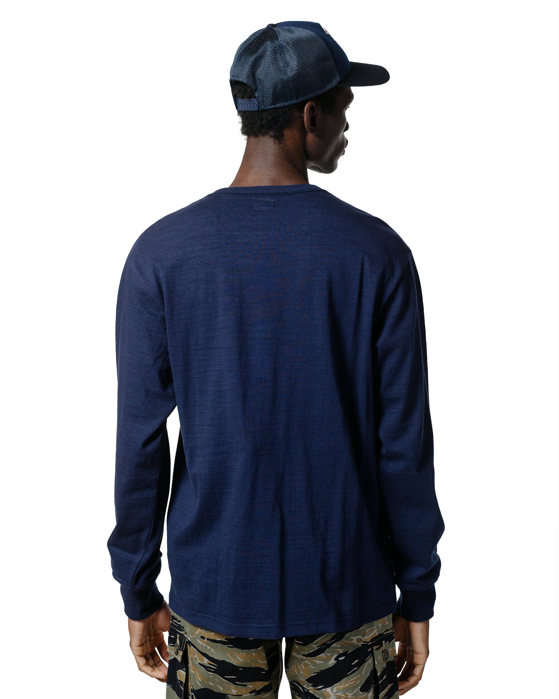 The Real McCoy's MC21109 Athletic L/S T-Shirt / Loop-Wheel Navy