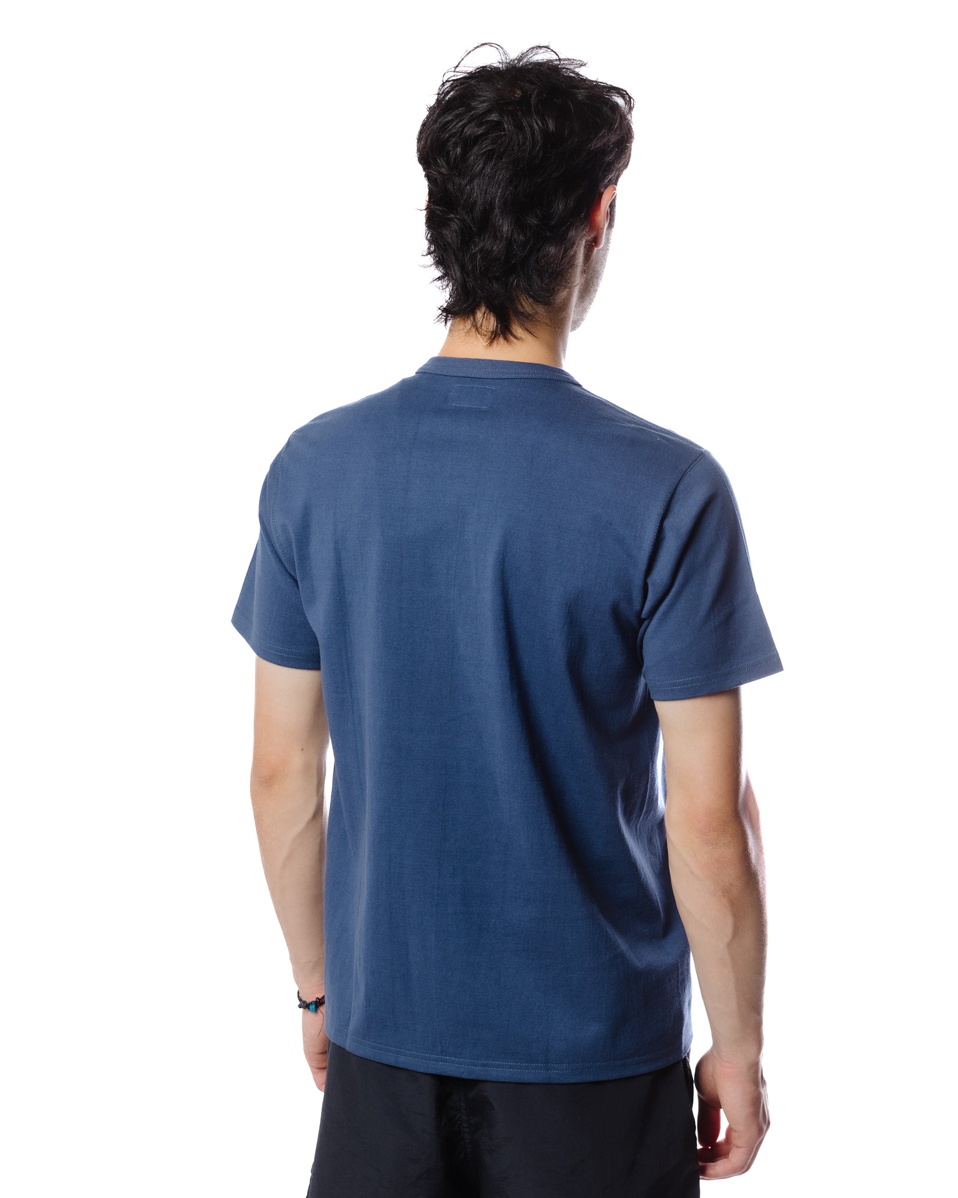 The Real McCoy's MC22006 Pocket Tee Marine Blue Model Rear