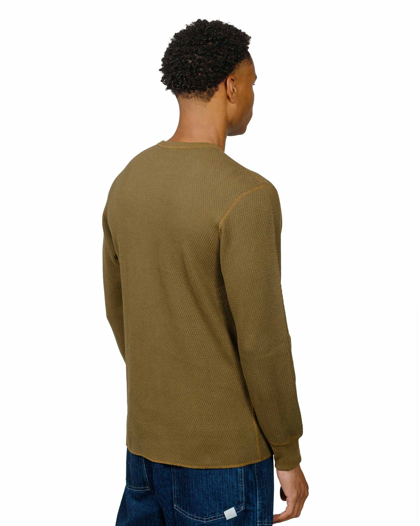 The Real McCoy's MC22109 U.S. Army Military Thermal Shirt Olive model back