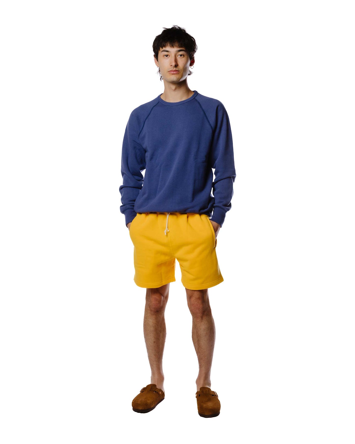 The Real McCoy's MC23013 9oz. Loopwheel Sweatshorts Yellow Model