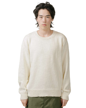 The Real McCoy's MC23014 Cotton Crewneck Sweater Ecru model front