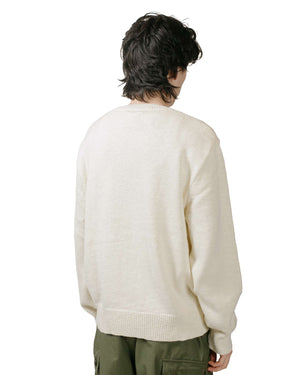 The Real McCoy's MC23014 Cotton Crewneck Sweater Ecru model back