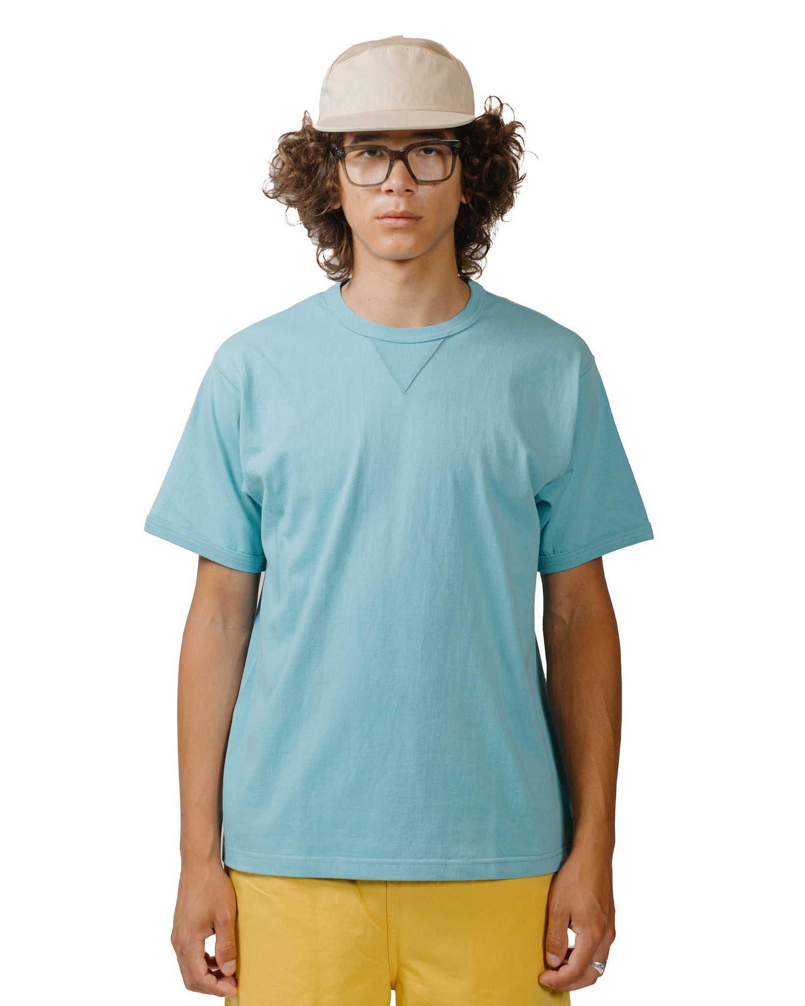 The Real McCoy's MC23020 Gusset Tee Teal model front