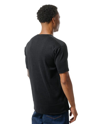 The Real McCoy's MC23022 Union Henley Undershirt SS Black model back