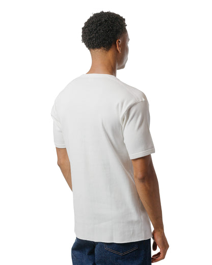 The Real McCoy's MC23022 Union Henley Undershirt SS White model back