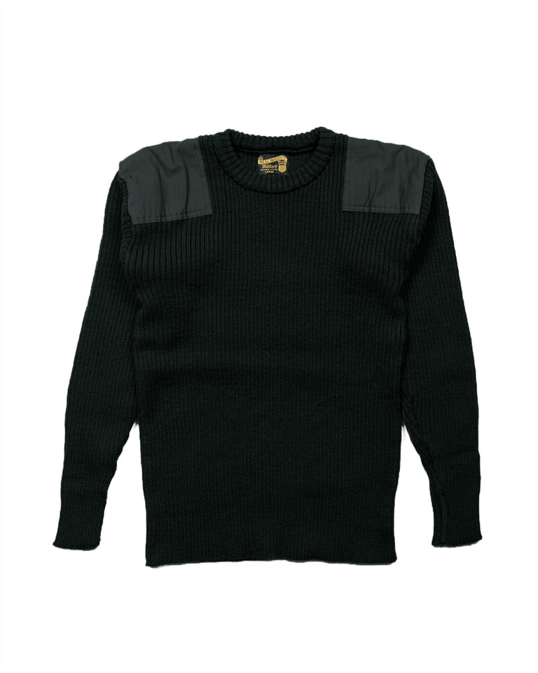 The Real McCoy's MC23104 Sweater, Service Wool Black
