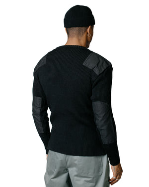 The Real McCoy's MC23104 Sweater, Service Wool Black model back