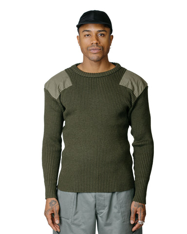 The Real McCoy's MC23104 Sweater, Service Wool Olive