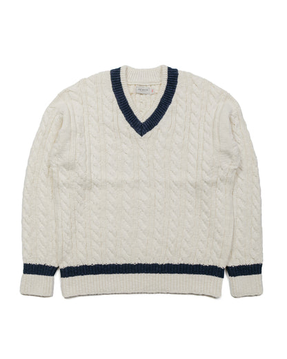 The Real McCoy's MC23108 Tilden Knit Sweater Milk