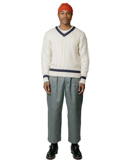 The Real McCoy's MC23108 Tilden Knit Sweater Milk model full