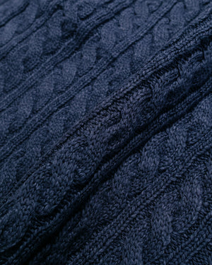 The Real McCoy's MC23108 Tilden Knit Sweater Navy fabric