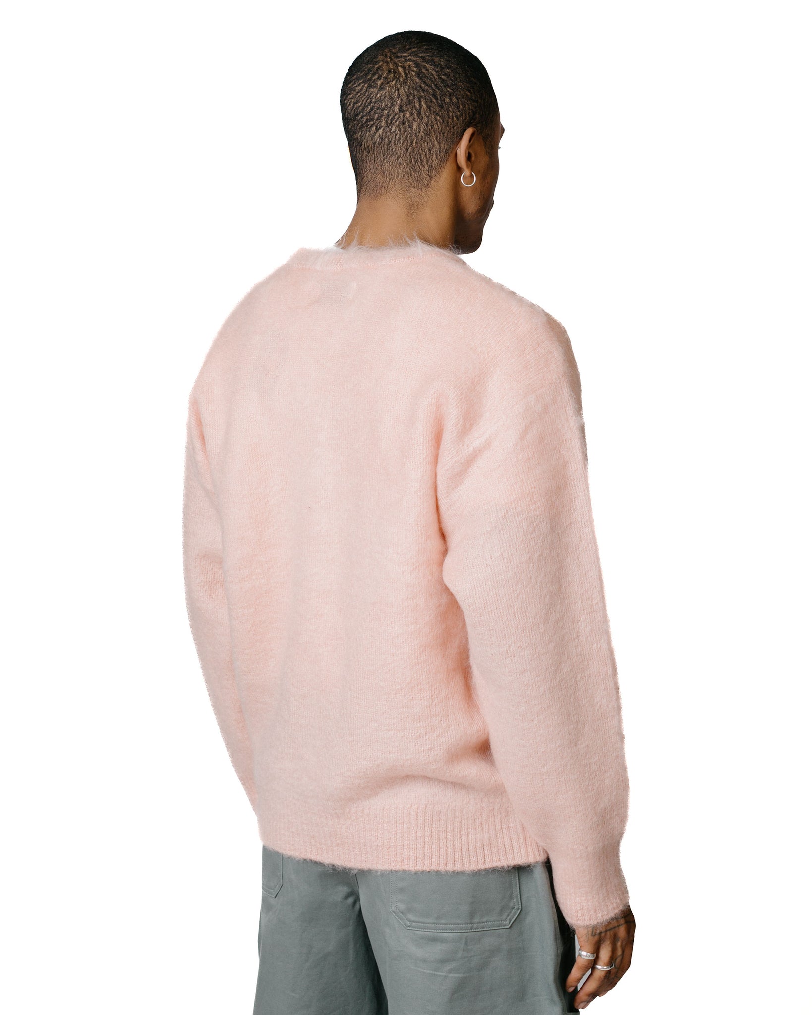The Real McCoy's MC23109 JM Mohair V-Neck Sweater Flamingo model back