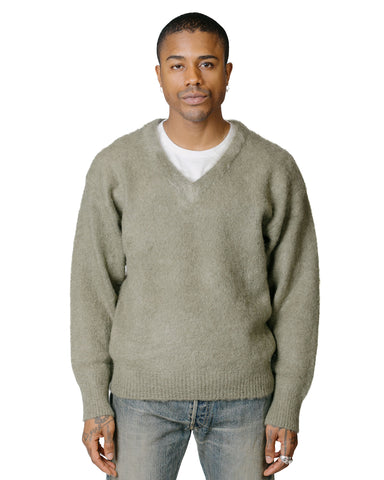 The Real McCoy's MC23109 JM Mohair V-Neck Sweater Mint