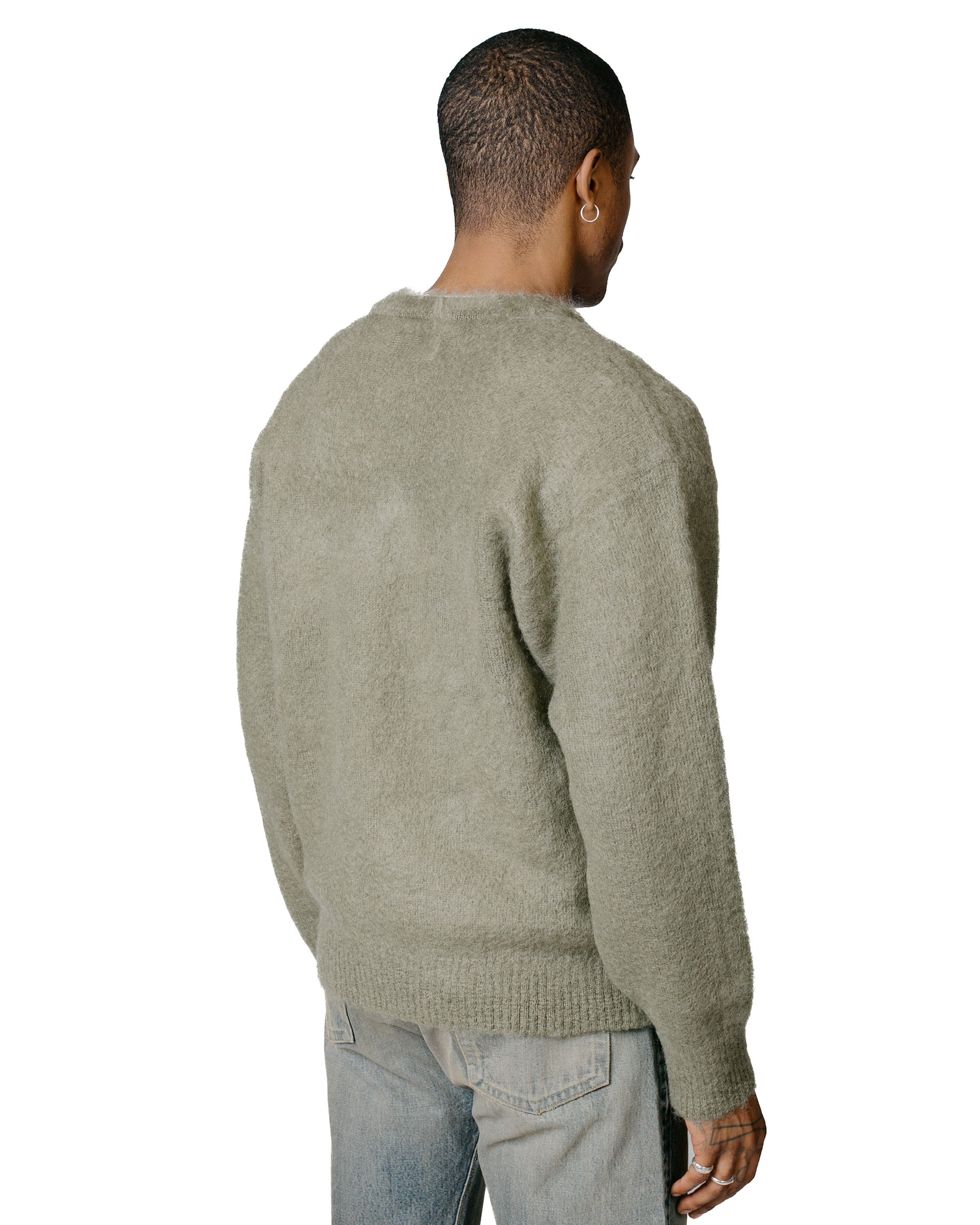 The Real McCoy's MC23109 JM Mohair V-Neck Sweater Mint model back