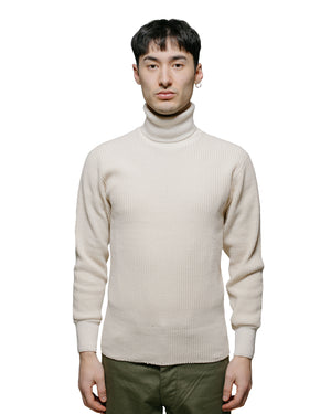 The Real McCoy's MC23110 High Neck Thermal Shirt Ecru model front