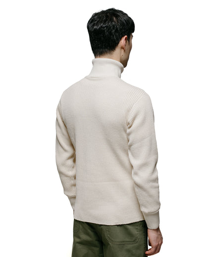 The Real McCoy's MC23110 High Neck Thermal Shirt Ecru model back