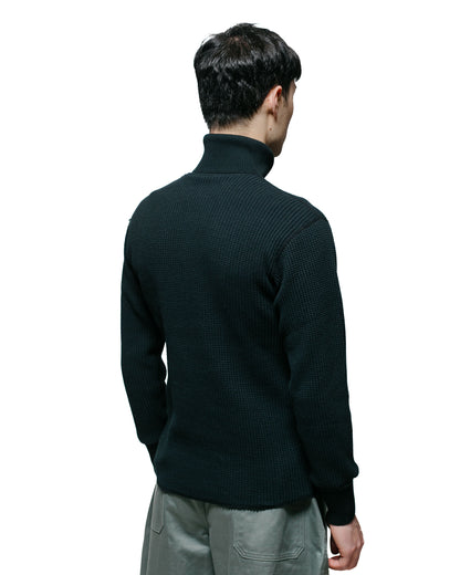 The Real McCoy's MC23110 High Neck Thermal Shirt Navy model back