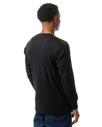 The Real McCoy's MC23111 Union Henley Undershirt LS Black model back