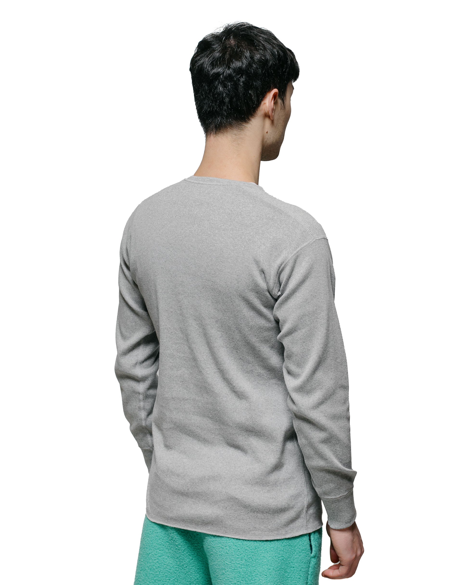 The Real McCoy's MC23111 Union Henley Undershirt LS Grey model back