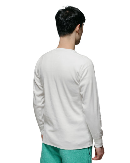 The Real McCoy's MC23111 Union Henley Undershirt LS White model back