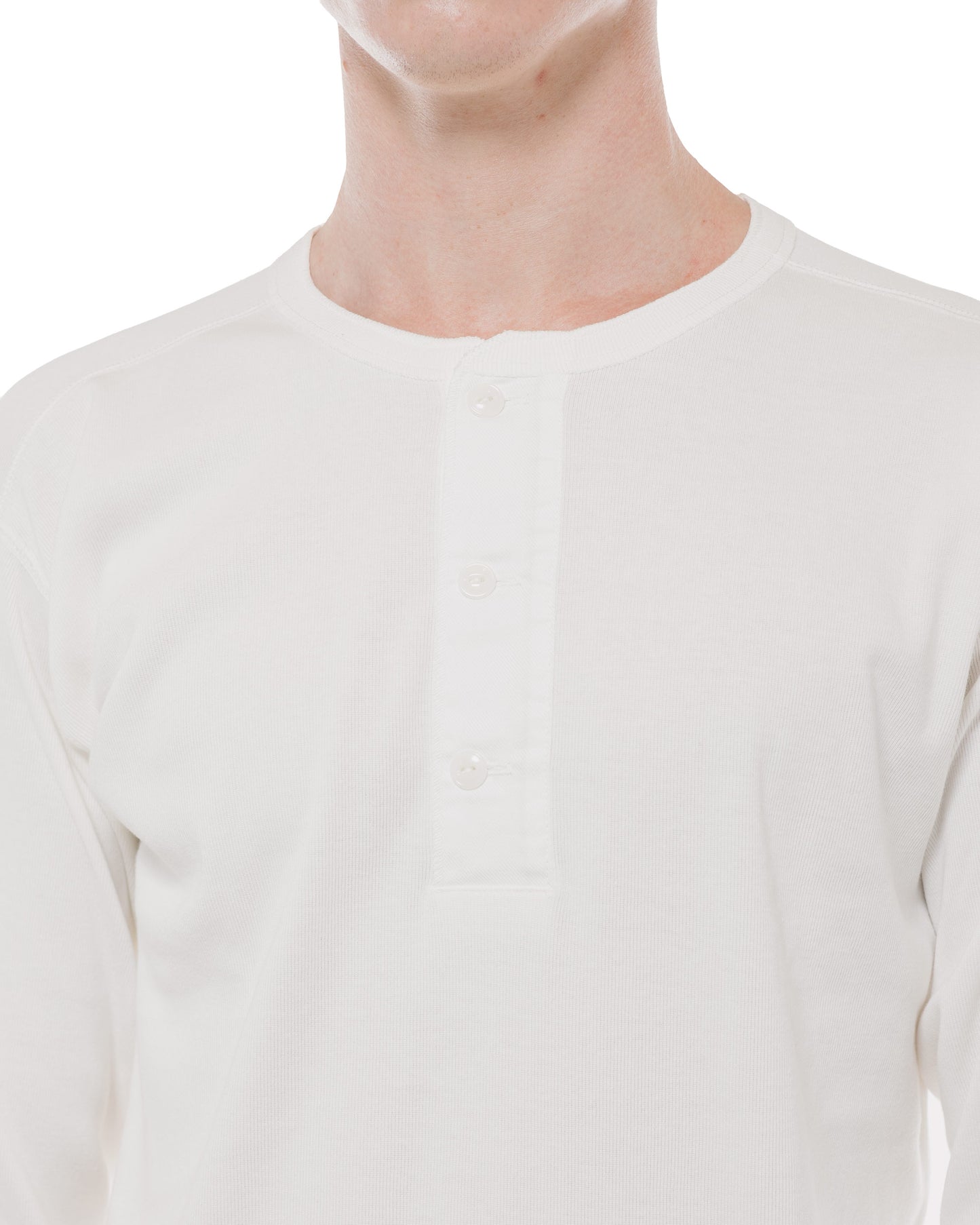 The Real McCoy's MC23111 Union Henley Undershirt L/S White