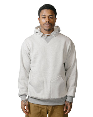The Real McCoy's MC23116 Double-Face Hooded Sweatshirt Grey model front