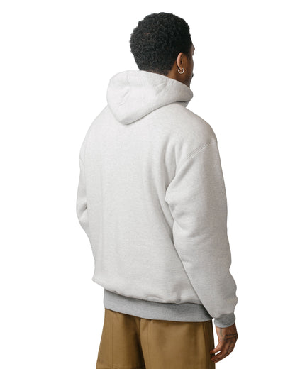 The Real McCoy's MC23116 Double-Face Hooded Sweatshirt Grey model back