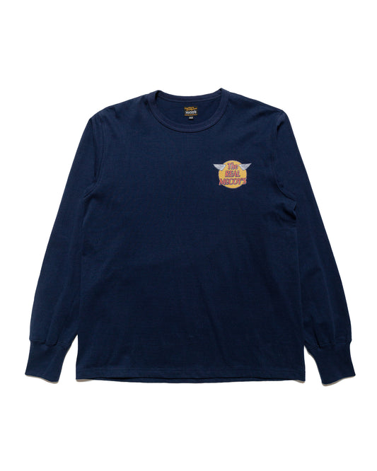 The Real McCoy's MC24003 The Real McCoy's Logo Tee LS Navy