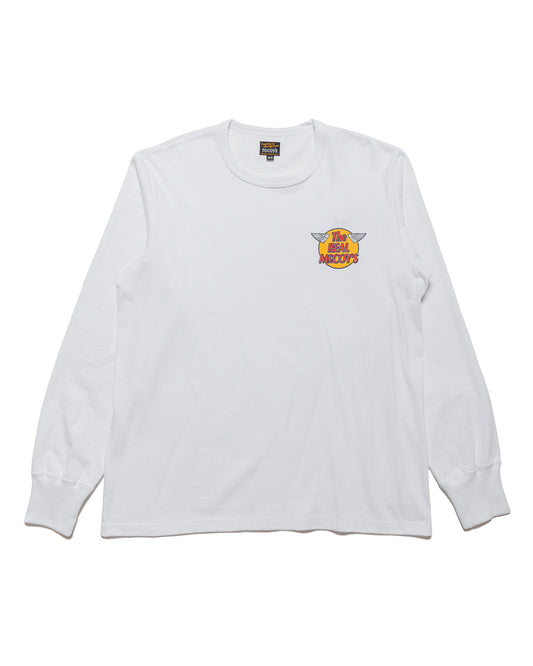 The Real McCoy's MC24003 The Real McCoy's Logo Tee LS White