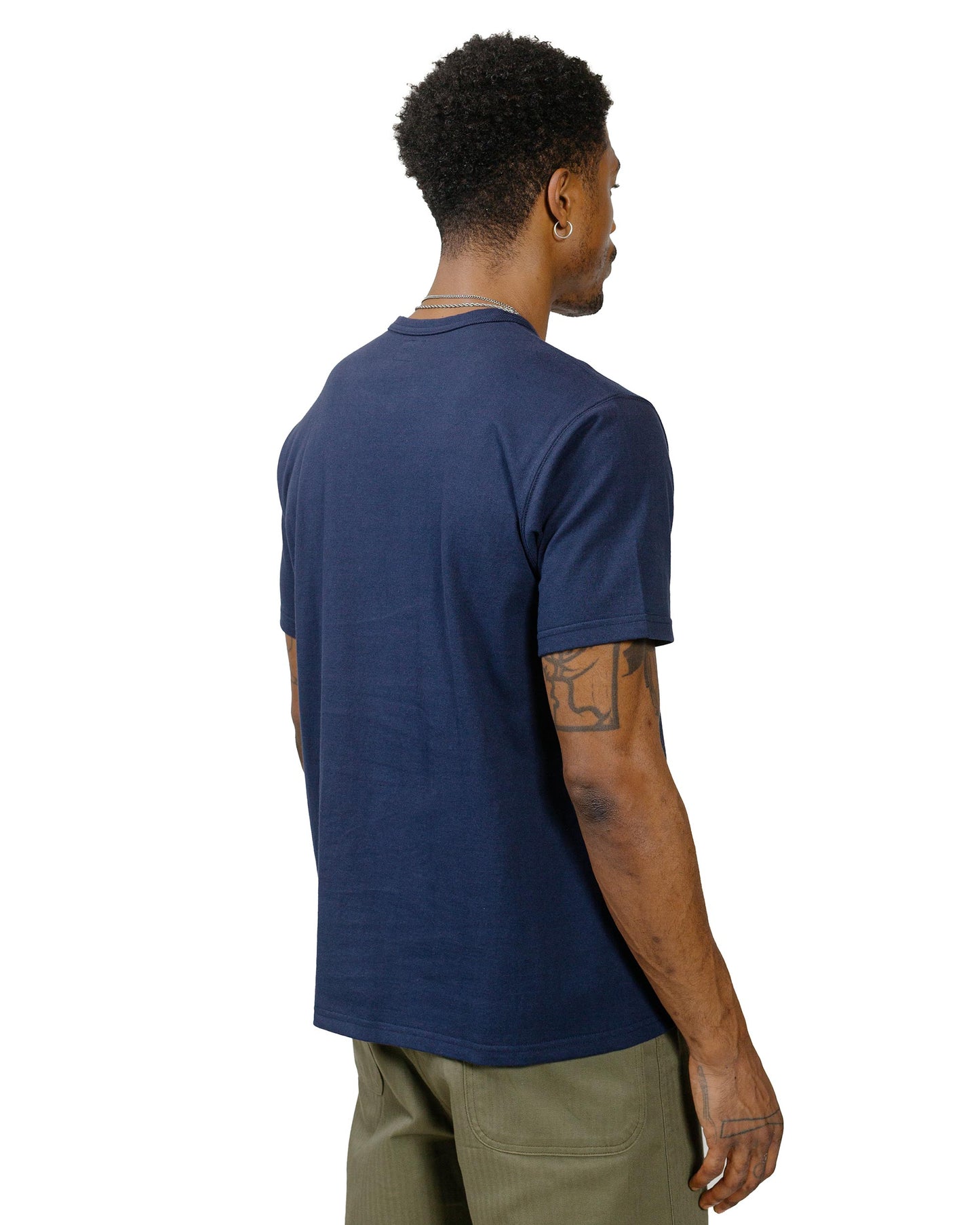 The Real McCoy's MC24004 The Real McCoy's Logo Tee S/S Navy model back