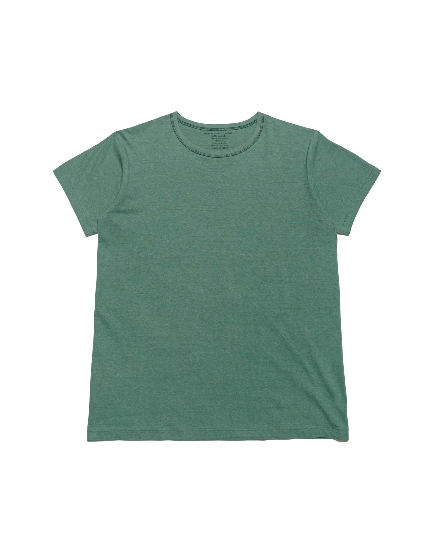 The Real McCoy's MC24014 Undershirt, Cotton, Summer Green