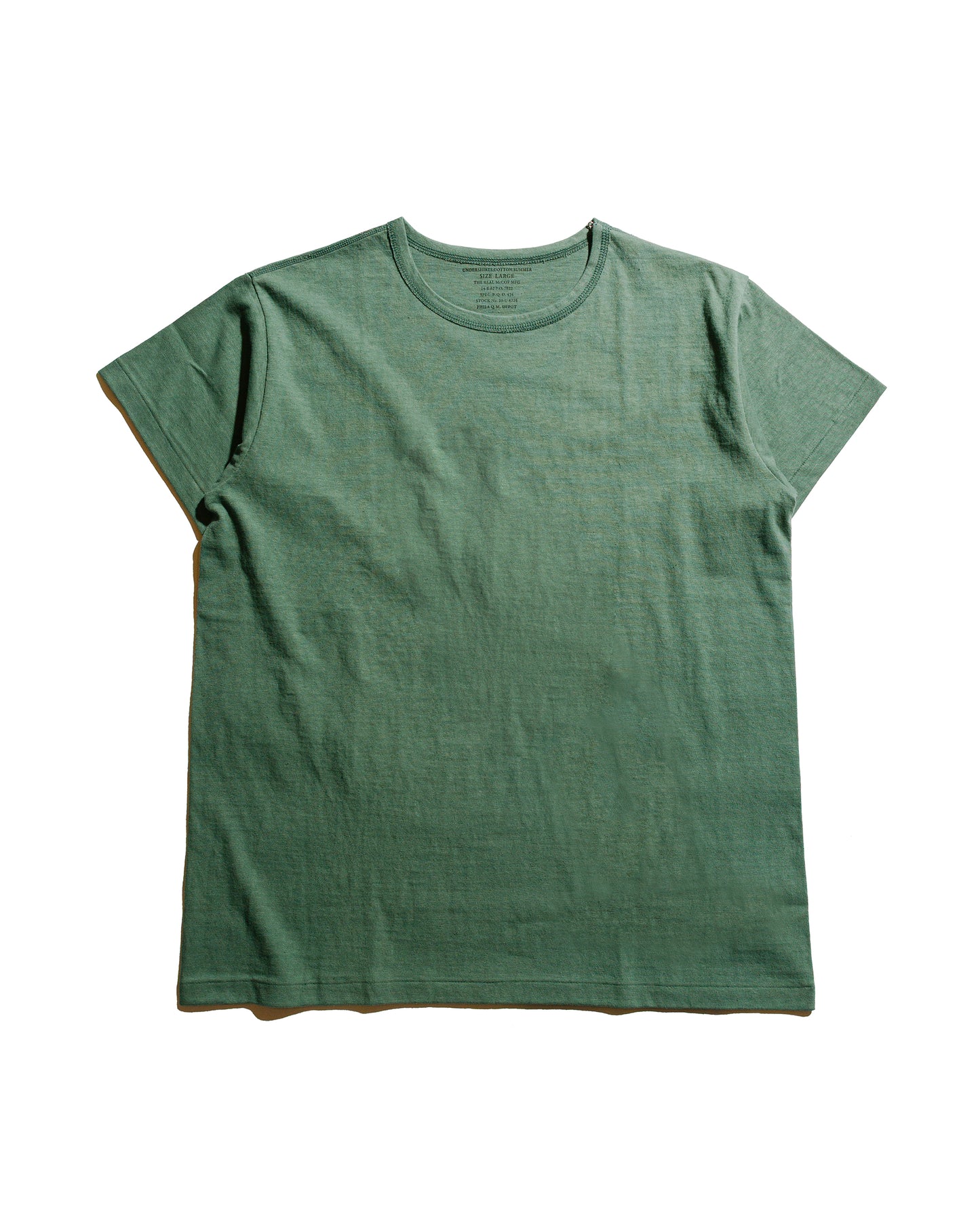 The Real McCoy's MC24014 Undershirt, Cotton, Summer Green