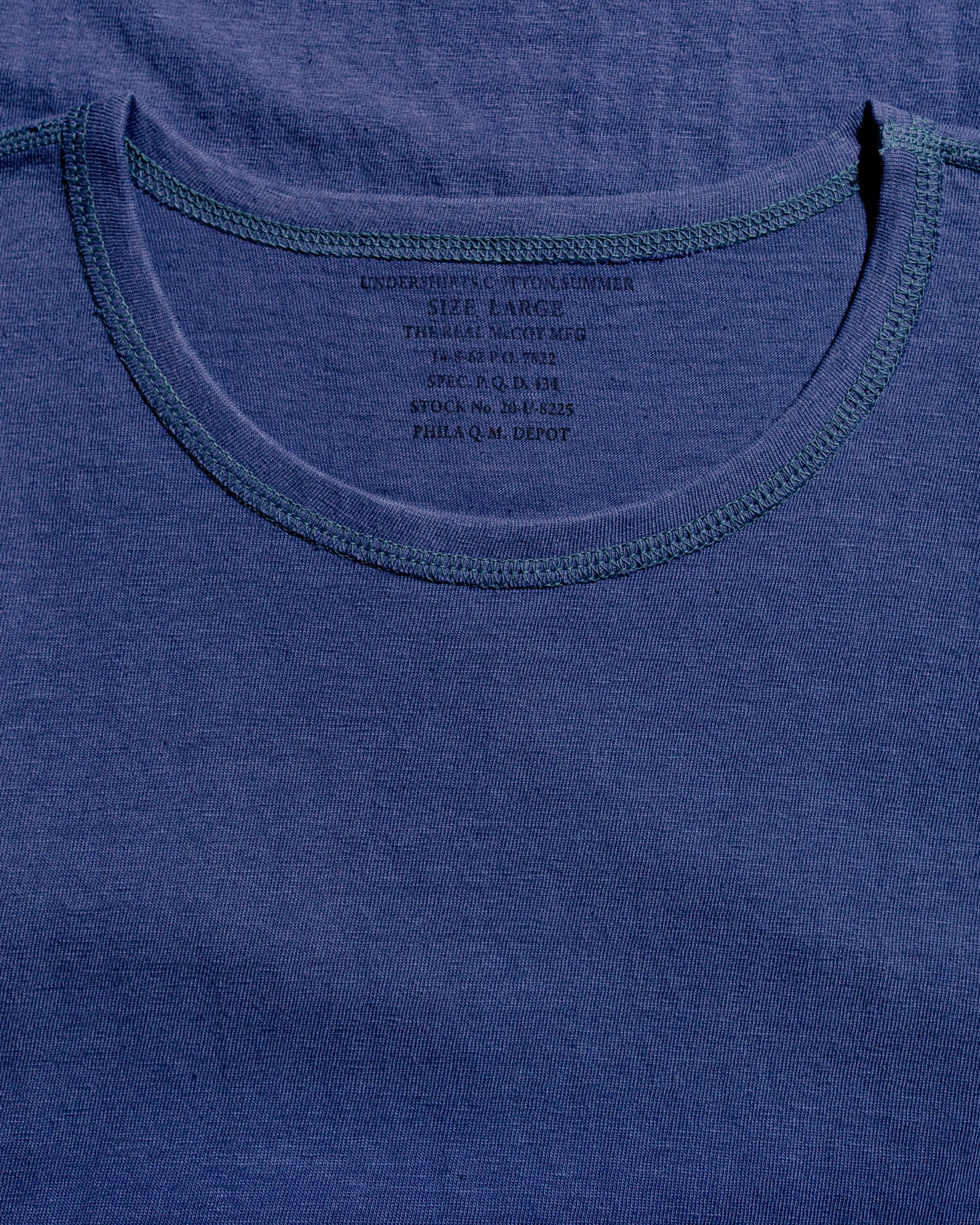 The Real McCoy's MC24014 Undershirt, Cotton, Summer MQ Navy