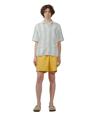 The Real McCoy's MC24015 Stripe Cotton Pile Beach Shirt Light Blue model full