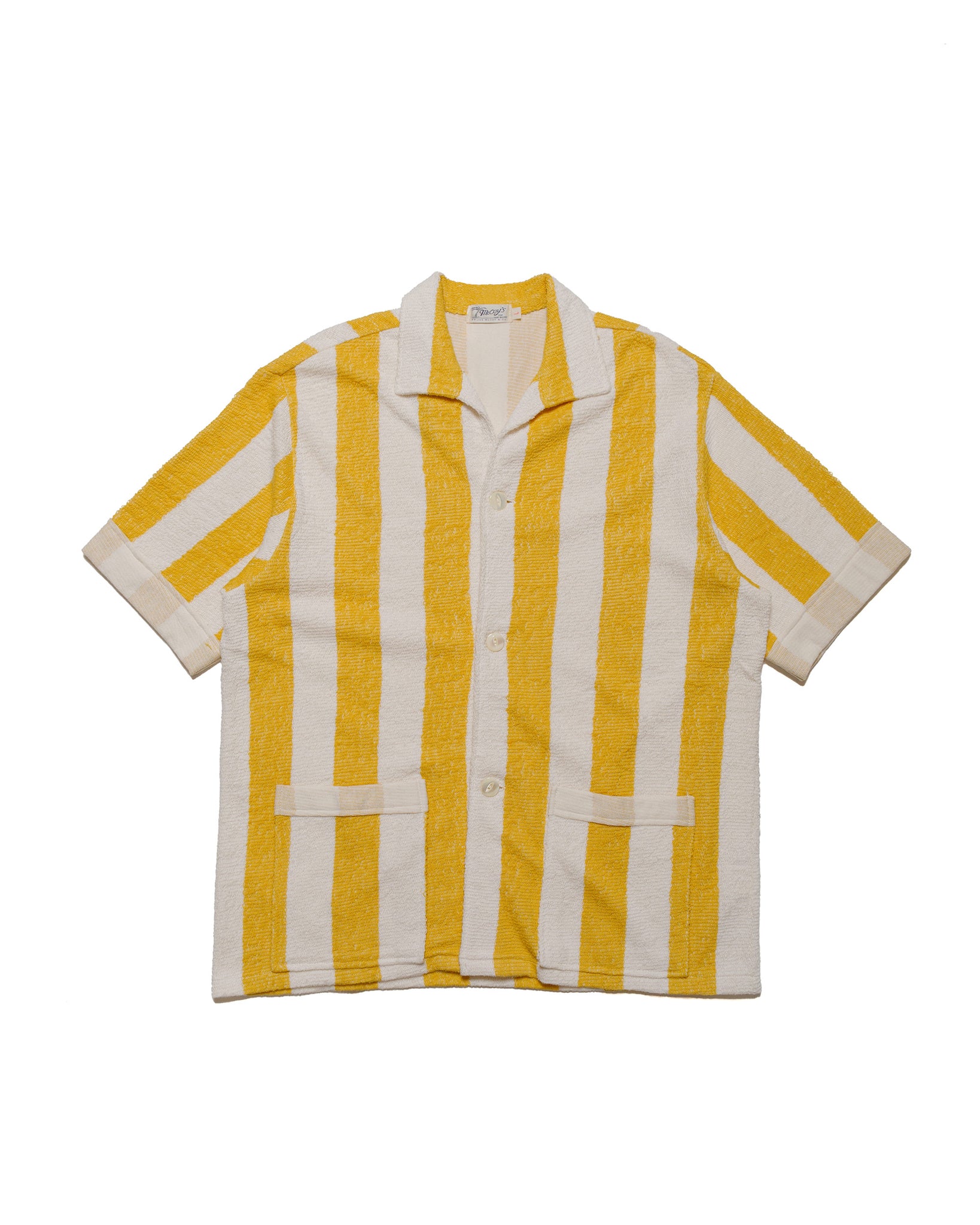 The Real McCoy's MC24015 Stripe Cotton Pile Beach Shirt Yellow