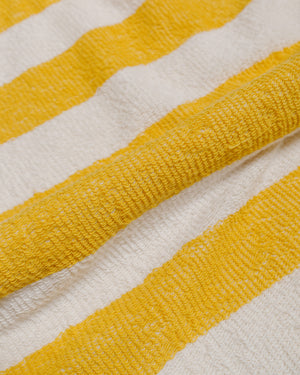 The Real McCoy's MC24015 Stripe Cotton Pile Beach Shirt Yellow fabric