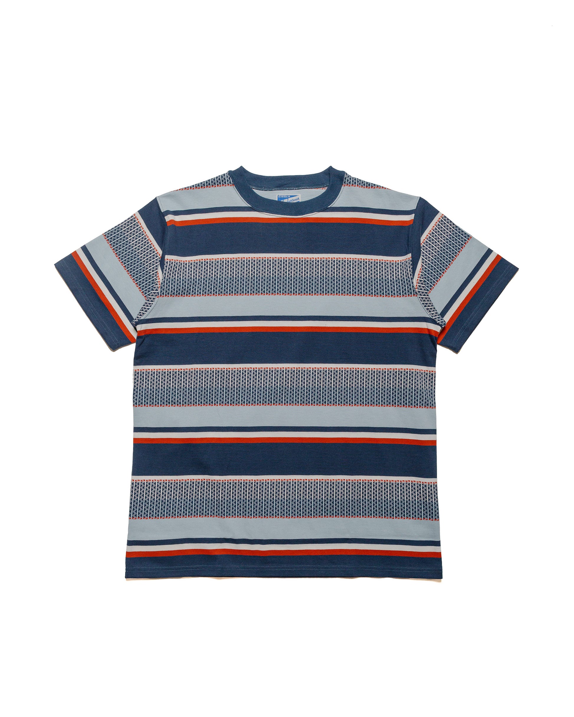  The Real McCoy's MC24017 Jacquard Knit Stripe Tee Navy