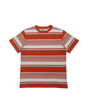 The Real McCoy's MC24017 Jacquard Knit Stripe Tee Red