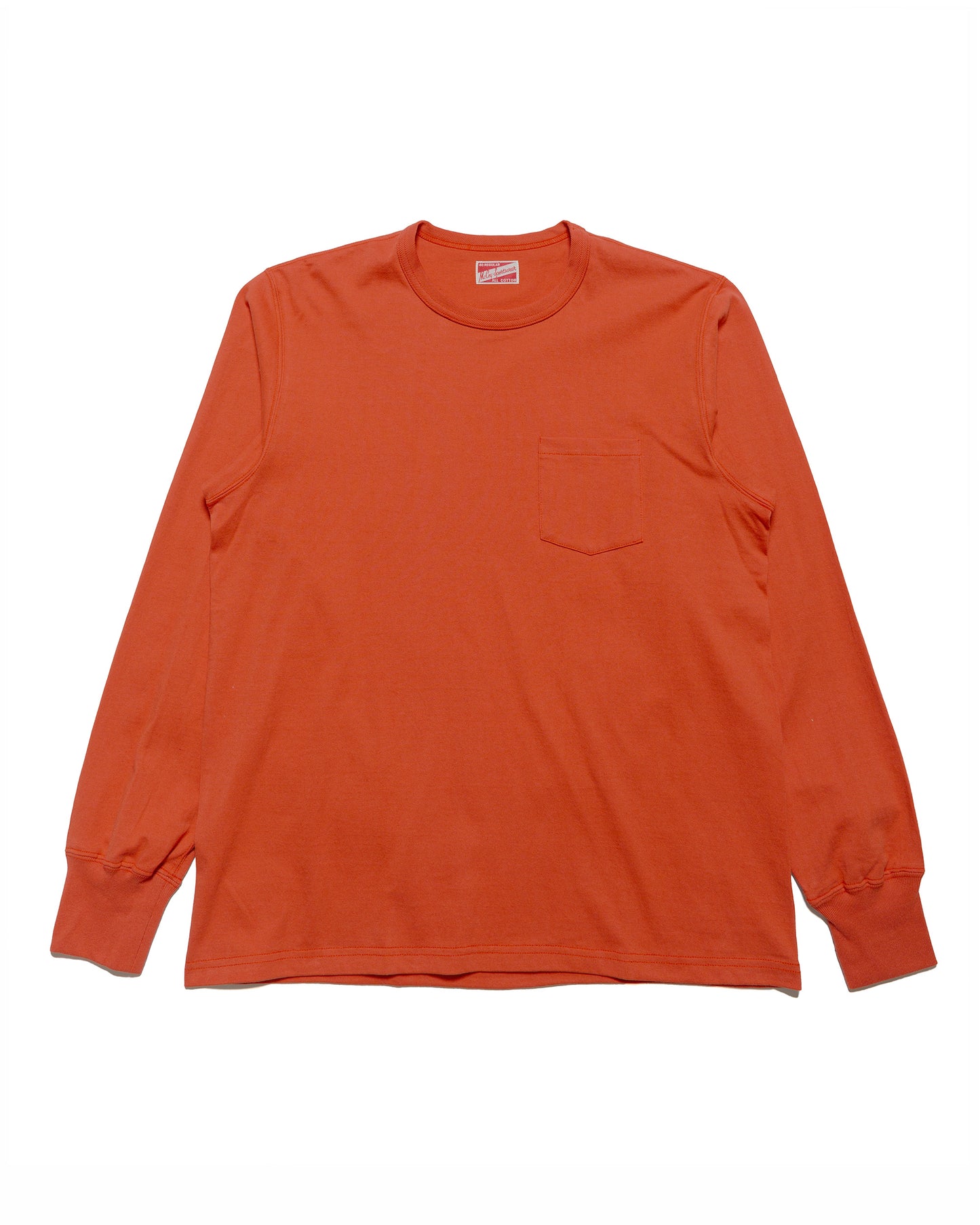 The Real McCoy's MC24019 Pocket Tee LS Scarlet