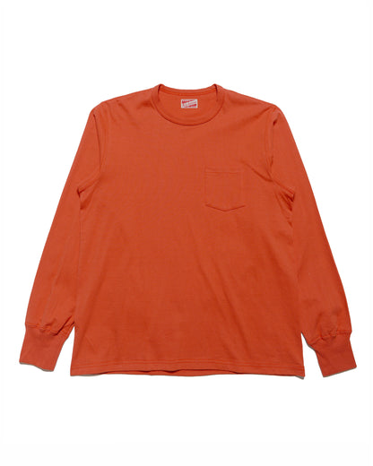 The Real McCoy's MC24019 Pocket Tee LS Scarlet